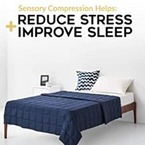 New -Cotton 48 x 72 in 15 lb Premium Weighted Blanket for Twin & Full Beds, Navy